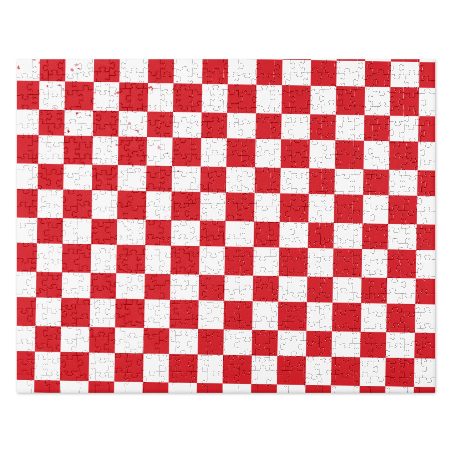 WONKY CHECKED SPLATTERED JIGSAW PUZZLE in RED