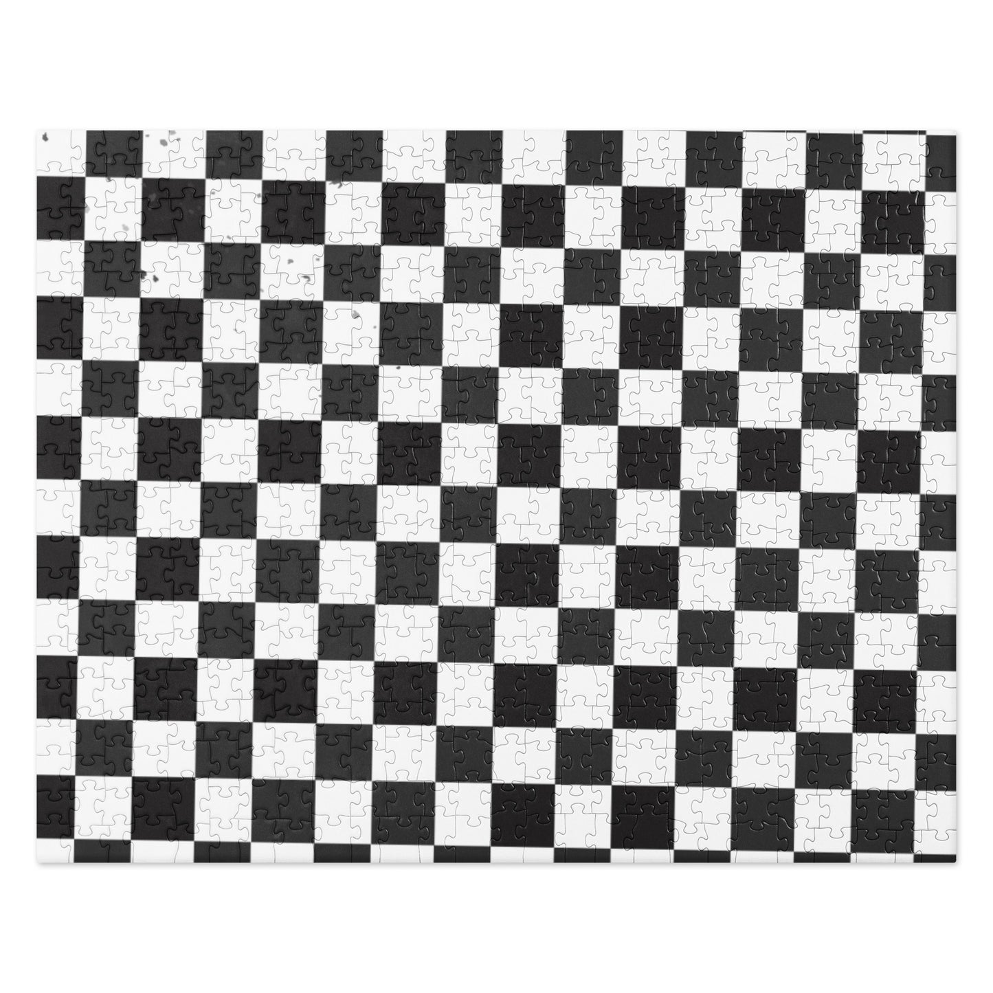 WONKY CHECKED SPLATTERED JIGSAW PUZZLE in B&W