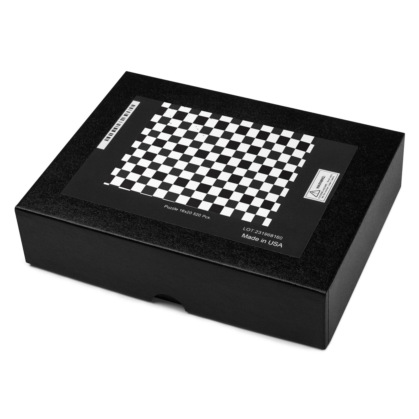 WONKY CHECKED SPLATTERED JIGSAW PUZZLE in B&W