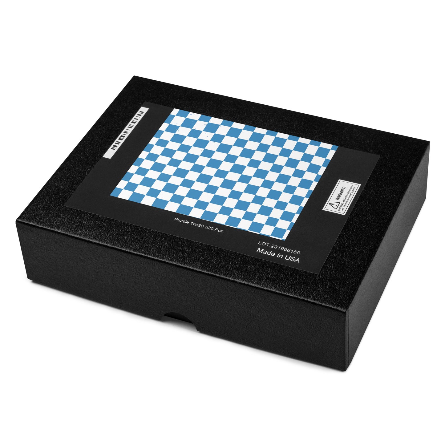 WONKY CHECKED SPLATTERED JIGSAW PUZZLE in BLUE