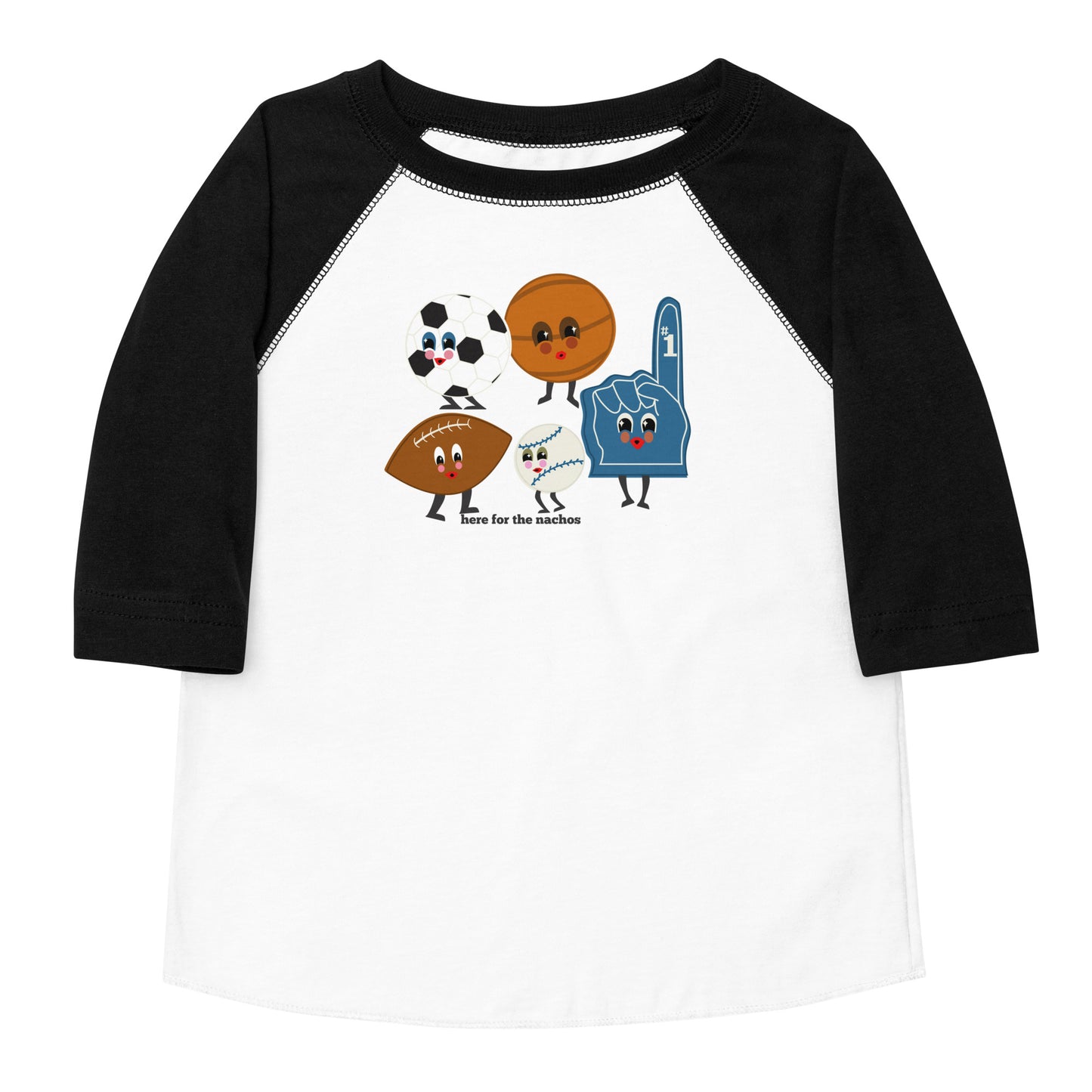 HERE FOR THE NACHOS TODDLER RAGLAN