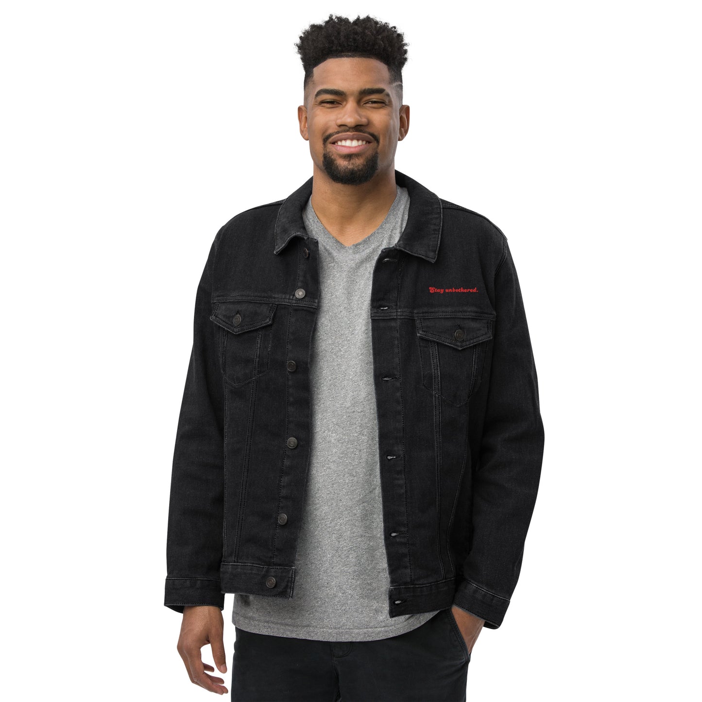 STAY UNBOTHERED UNISEX FIT DENIM JACKET