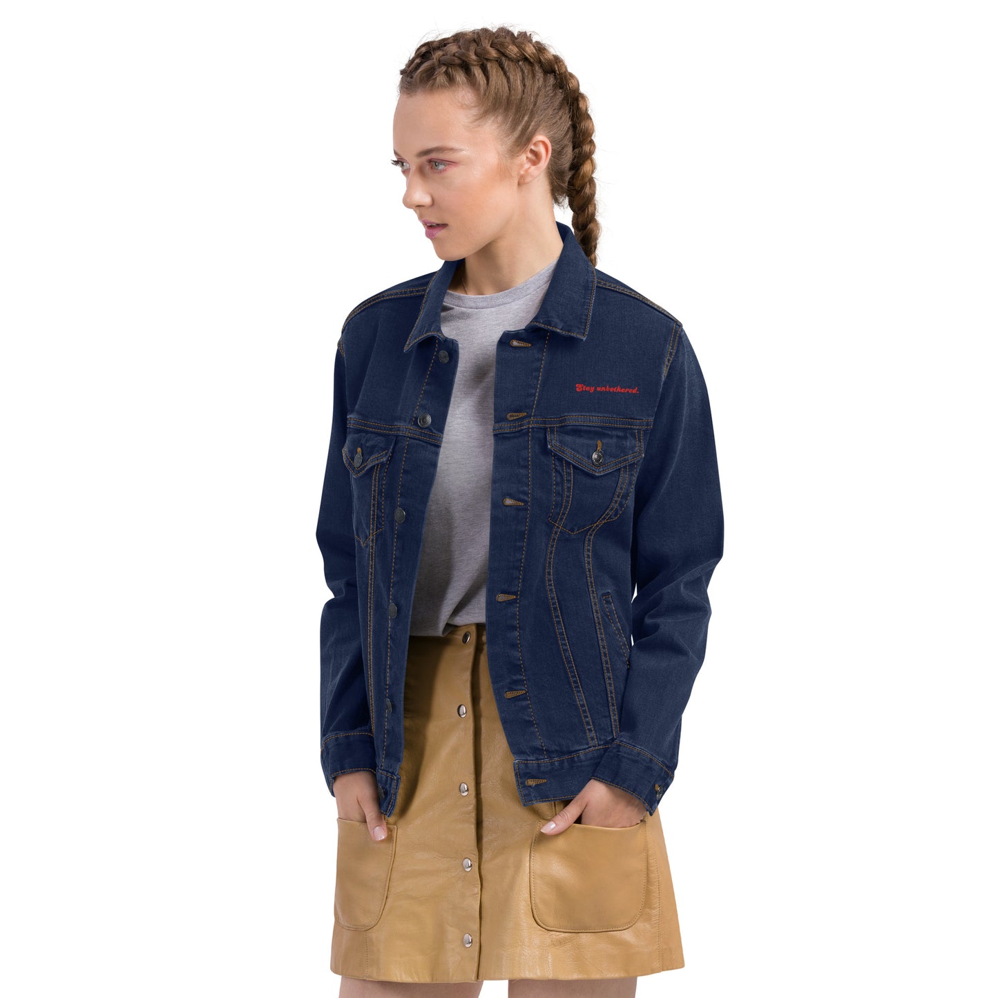 STAY UNBOTHERED UNISEX FIT DENIM JACKET