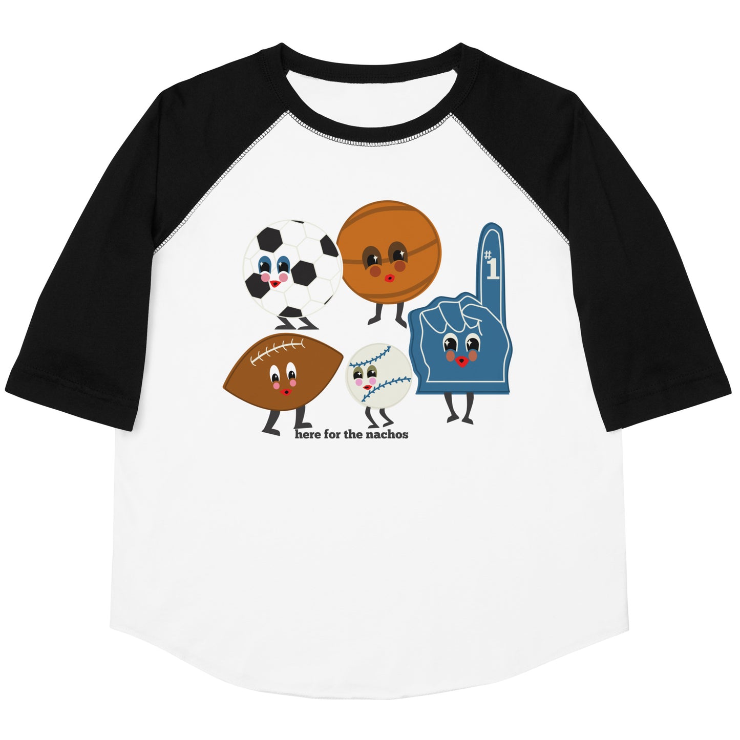 HERE FOR THE NACHOS KIDS RAGLAN