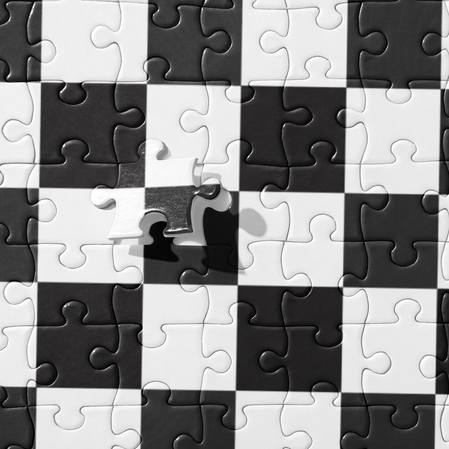 WONKY CHECKED SPLATTERED JIGSAW PUZZLE in B&W